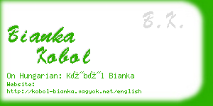 bianka kobol business card